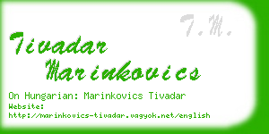 tivadar marinkovics business card